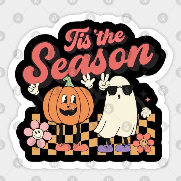 Tis The Season , Retro Halloween Sticker by UniqueBoutiqueTheArt